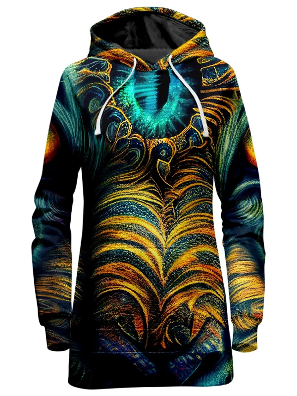 Super Bargain Tiger Eyes Psychedelic Hoodie Dress