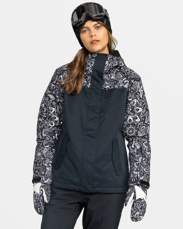 Online Only Roxy Jetty Snow Jacket - True Black Bandanas