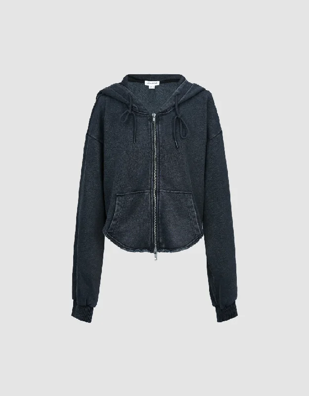 Extra Discounts Zipper Front Hooded Jacket