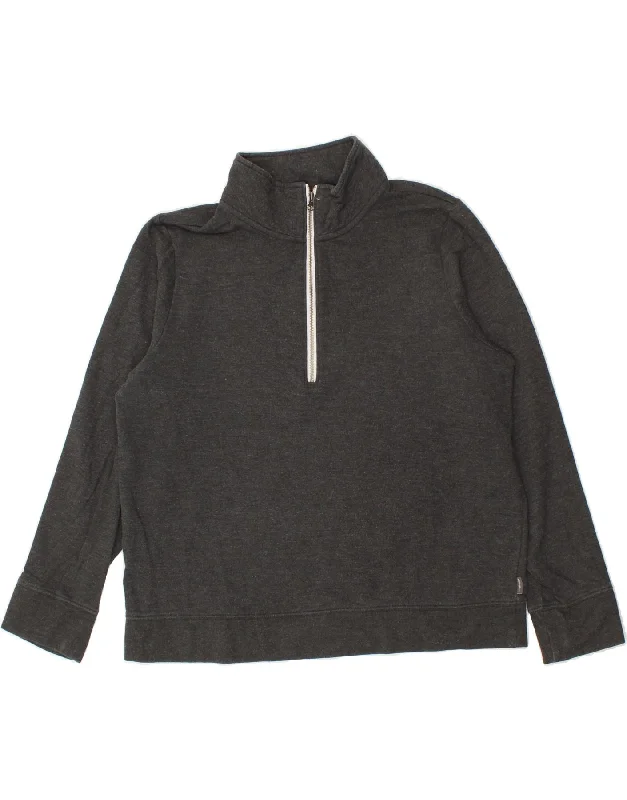 Deal Explosion EDDIE BAUER Womens Zip Neck Sweatshirt Jumper UK 16 Large Grey Cotton