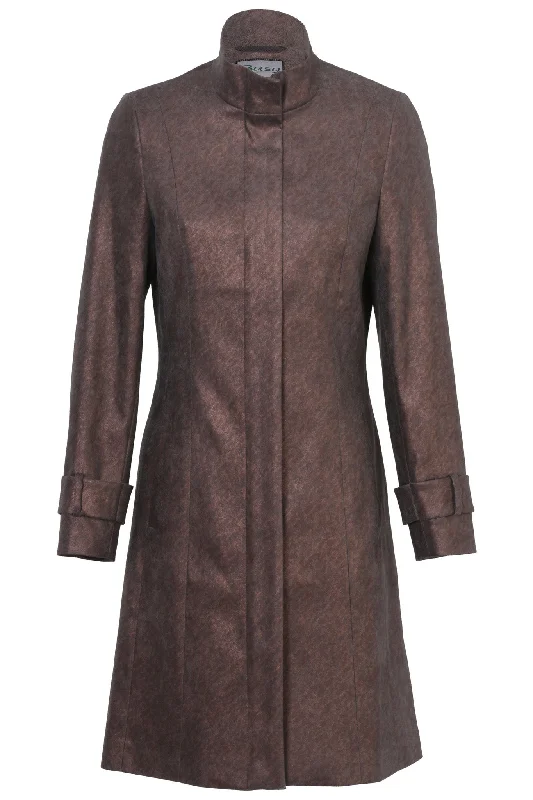 Reduced Prices Busy Clothing Womens Brown Golden  3/4 Stretch Trench Coat Mac