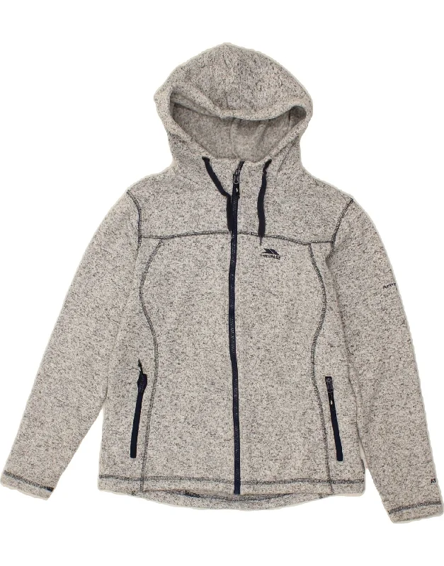 Must-Have Deals TRESPASS Womens Zip Hoodie Sweater UK 14 Large  Grey Flecked Polyester