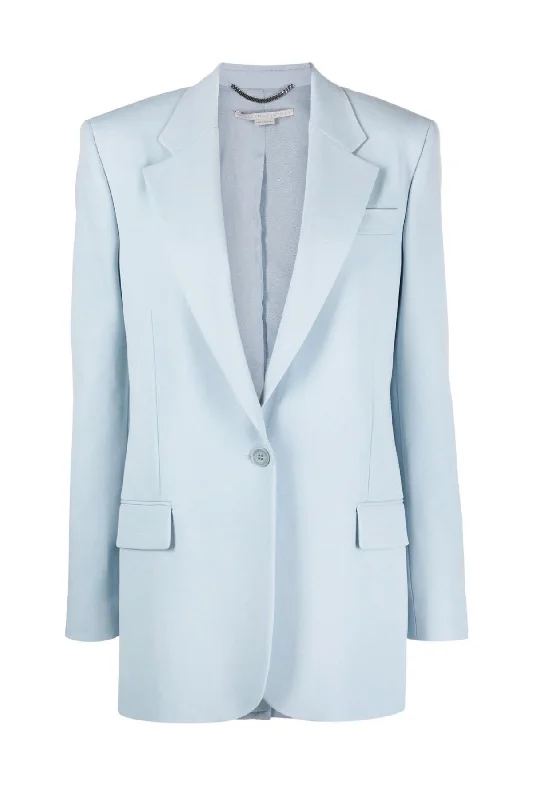 Take Advantage Stella McCartney Twill Tailoring Single Breasted Blazer - Daisy Blue