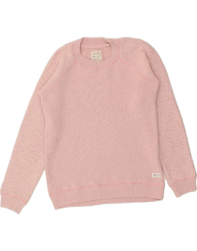 Amazing Deals JACK WILLS Womens Sweatshirt Jumper UK 8 Small Pink Cotton