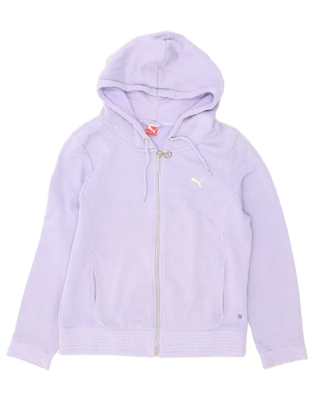 Take Advantage PUMA Womens Zip Hoodie Sweater UK 16 Large  Purple Cotton
