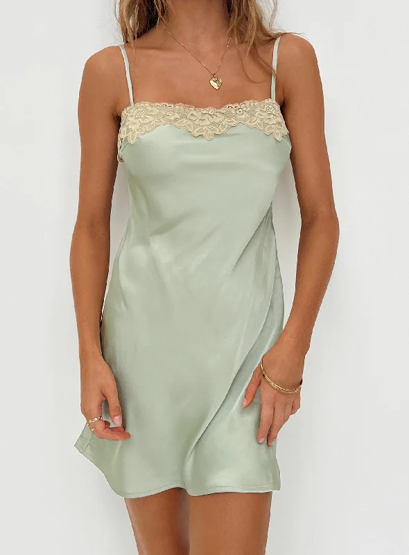 Price Drop Hazell Mini Dress Sage