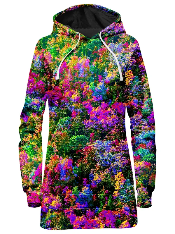 Online Only Psychedelic Forest Hoodie Dress
