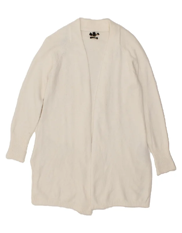 The Best Prices MASSIMO DUTTI Womens Longline Cardigan Sweater UK 10 Small White Viscose