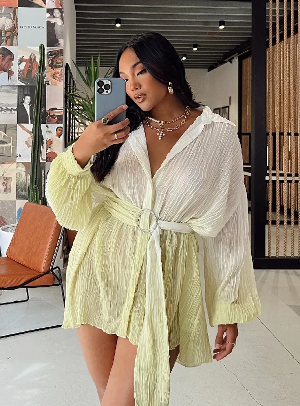 Price Reduction Tune In Shirt Dress Green
