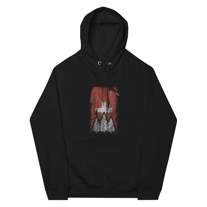 Discount Mania Schweizer Flagge und Baum - Unisex Premium Organic Hoodie