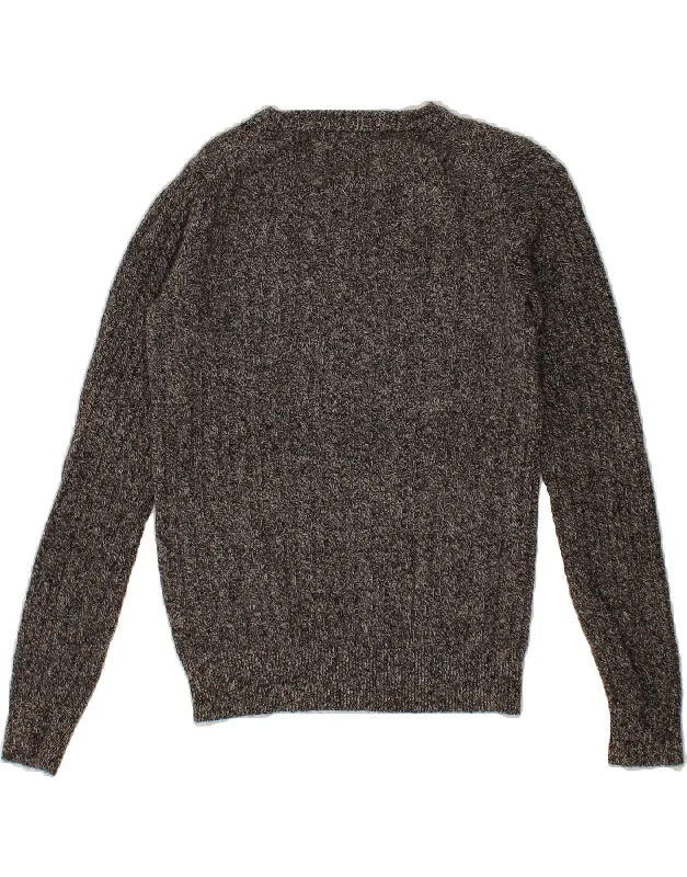 YEAR-End Clearance JACK WILLS Womens Crew Neck Jumper Sweater UK 10 Small Black Flecked
