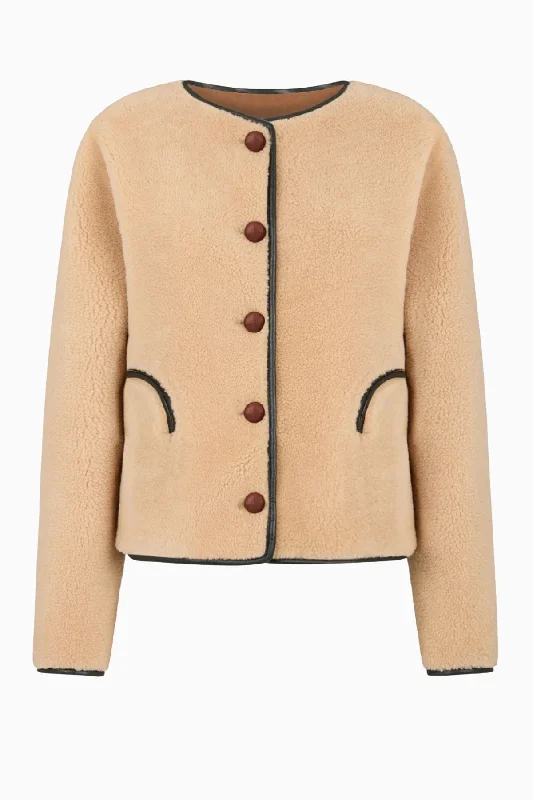 Price Cut Blazé Milano Reversible Tatoosh Gliss Bolero Jacket - Camel
