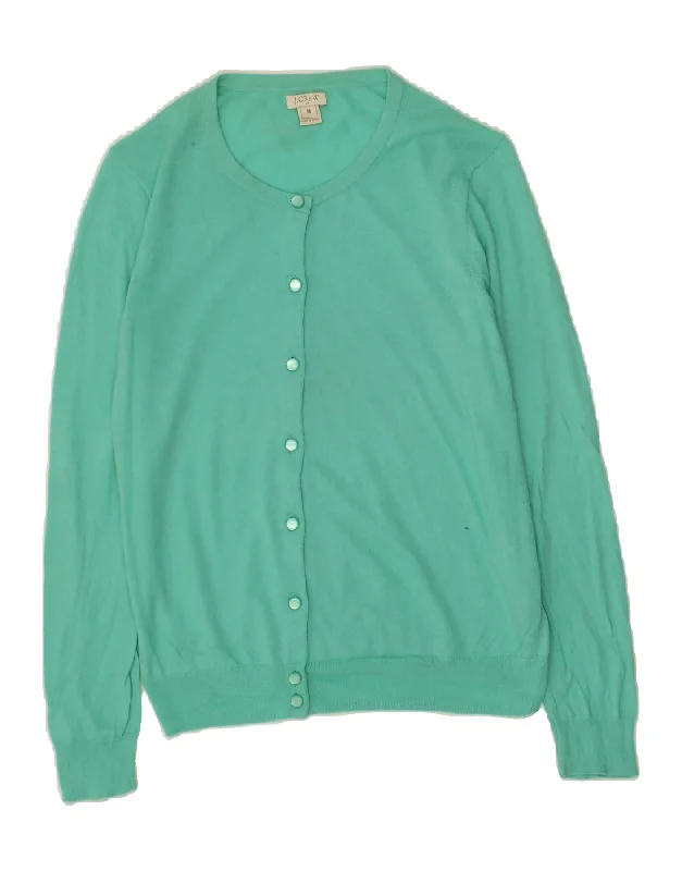 Price Cut J. CREW Womens Cardigan Sweater UK 12 Medium Turquoise Cotton