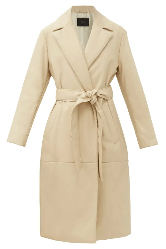 Blowout Deals Joseph Cola Padded Leather Coat - Eggshell