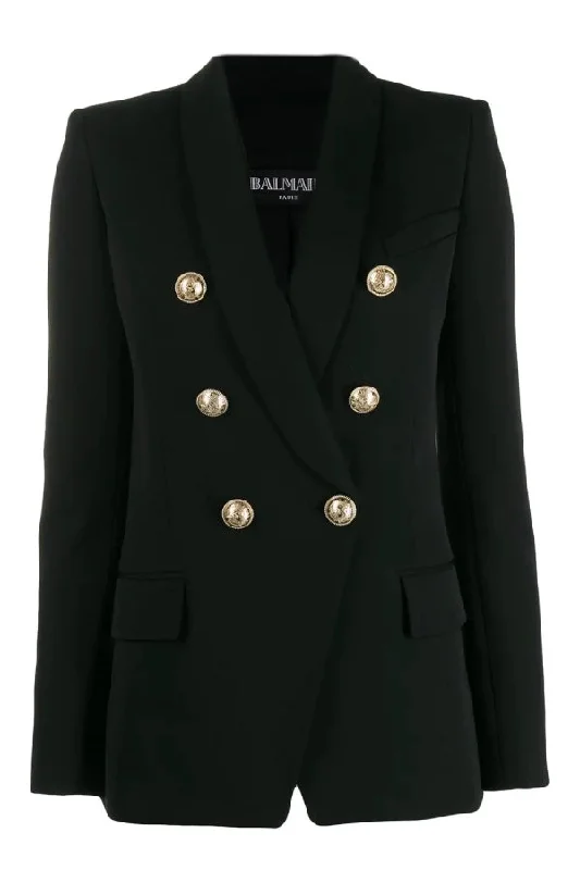Daily Specials Balmain Longline Wool Blazer - Black