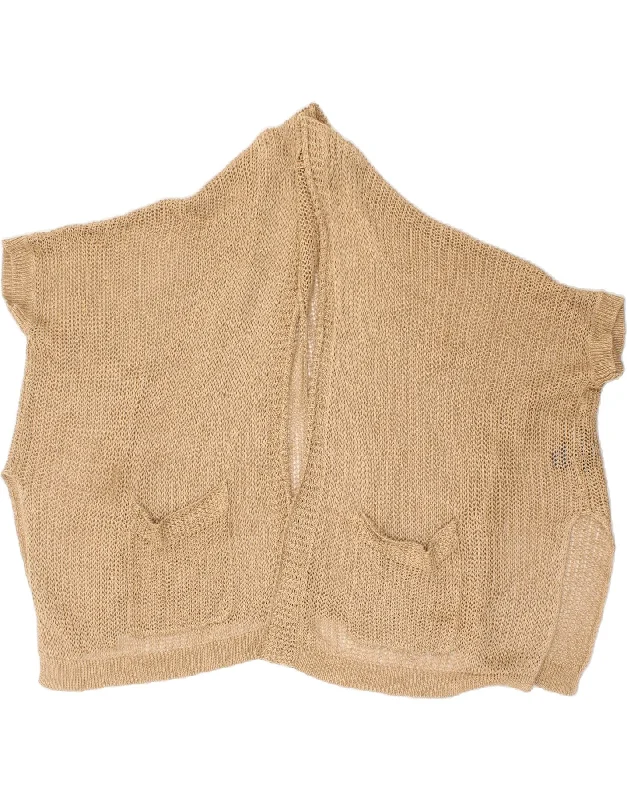 Buy Now POLO RALPH LAUREN Womens Short Sleeve Cardigan Sweater UK 10 Small Beige