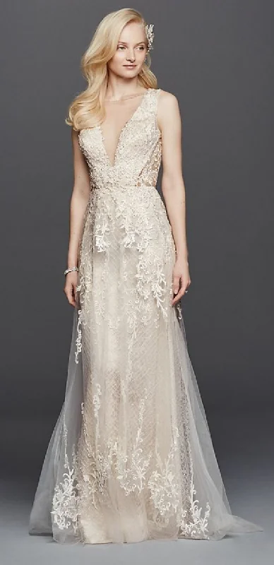 Final Markdown Galina Tulle A-Line Wedding Dress with Plunging V-Neck