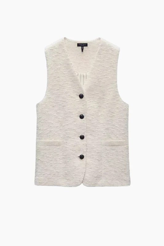 Price Break Rag & Bone Charlotte Italian Tweed Vest - Ivory