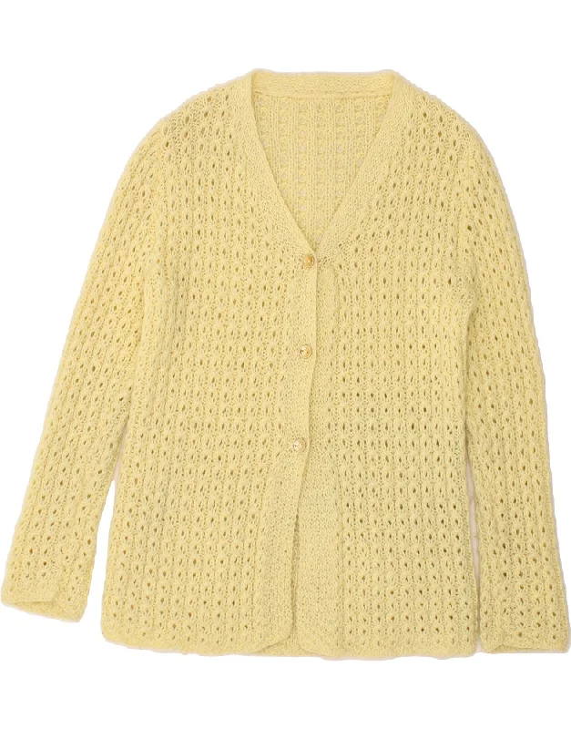 Price Break VINTAGE Womens Cardigan Sweater UK 10 Small Yellow