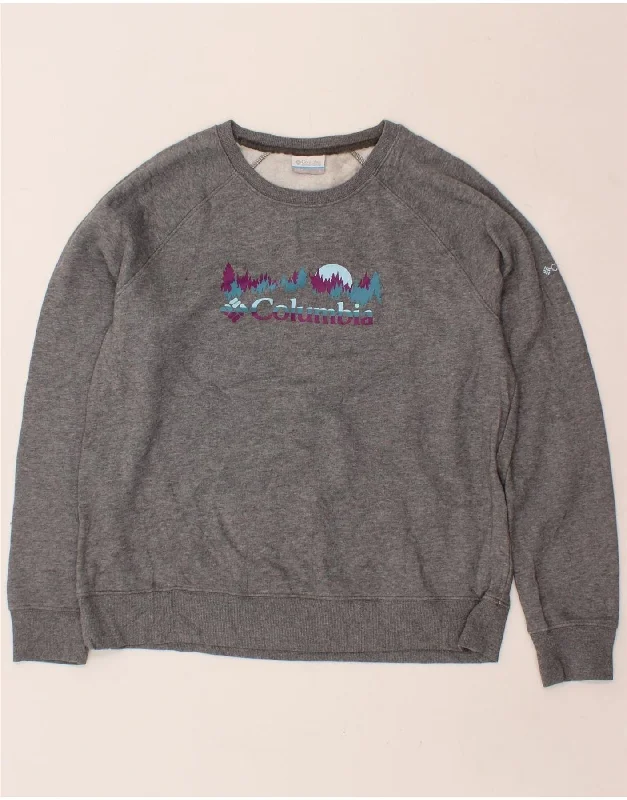 Special Promotion COLUMBIA Womens Graphic Sweatshirt Jumper UK 16 Large Grey Cotton