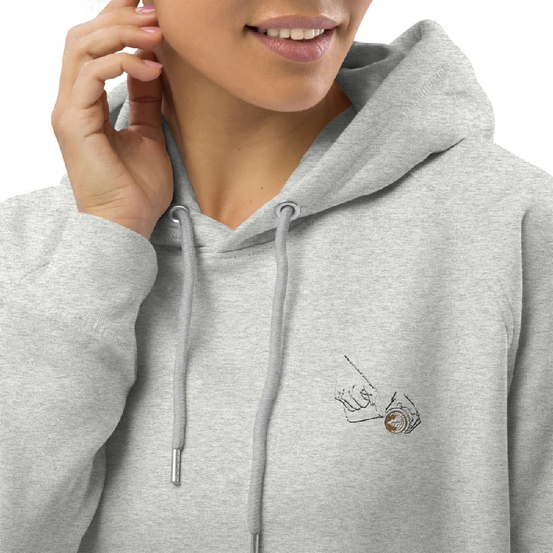 Stock Clearance Latte Art | Bestickter Bio Baumwoll Frauen Hoodie
