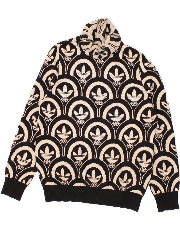 Price Meltdown VINTAGE Womens Roll Neck Jumper Sweater UK 14 Medium Black