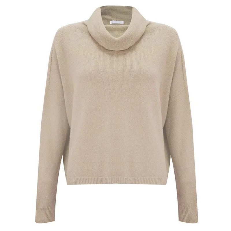 Year-End Sale Jannie Cowl Neck Boxy Jumper in Beige