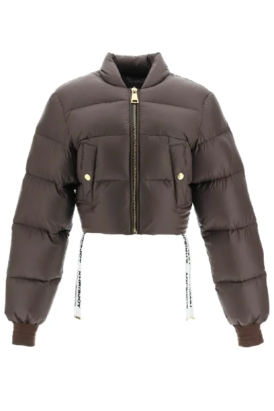 Savings Galore Khrisjoy Puff Cropped Bomber Jacket - Chocolate