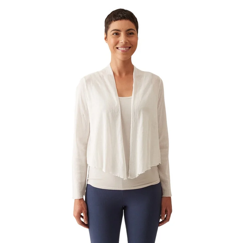 Don't Wait Cropped Cardigan Tulle Cotton in White