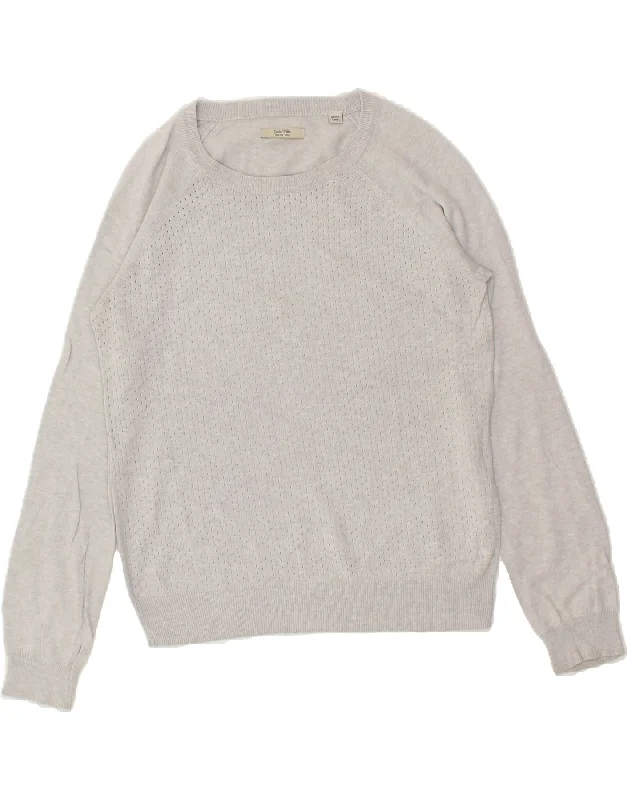 Price Break JACK WILLS Womens Boat Neck Jumper Sweater UK 10 Small Grey Cotton