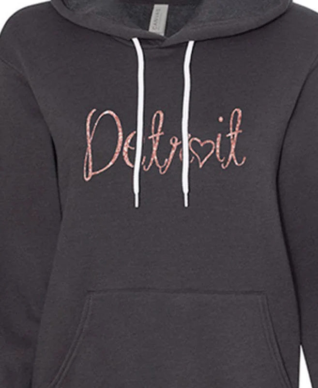 Year-End Sale Detroit Rose Gold Script Dark Grey Pullover