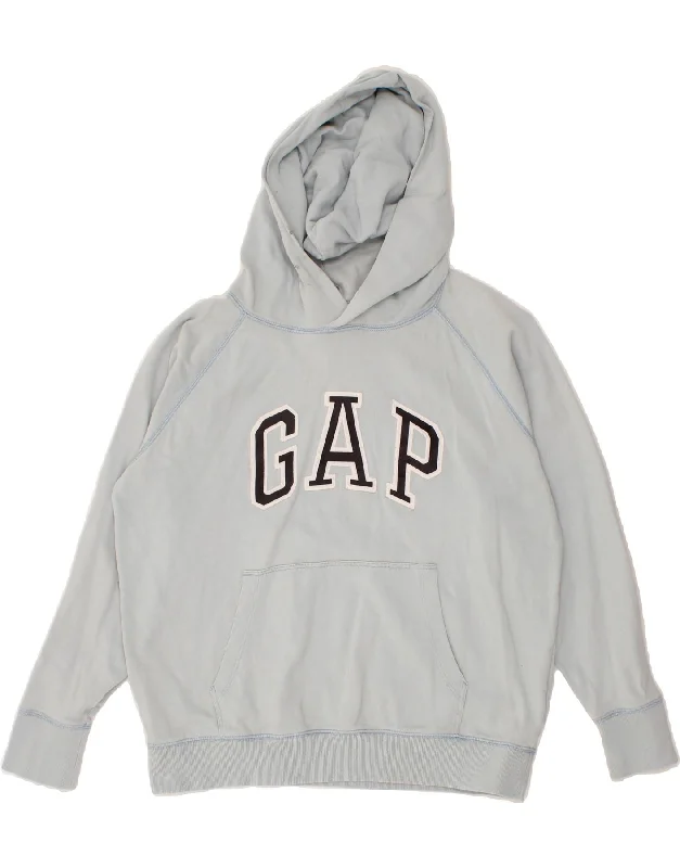 Amazing Deals GAP Womens Graphic Hoodie Jumper UK 16 Large Blue Cotton