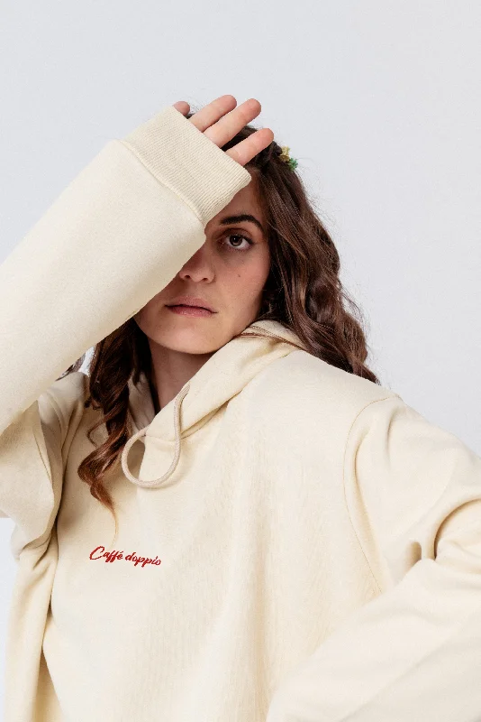 New Markdowns Caffé doppio | Bestickter Bio Baumwoll Frauen Hoodie