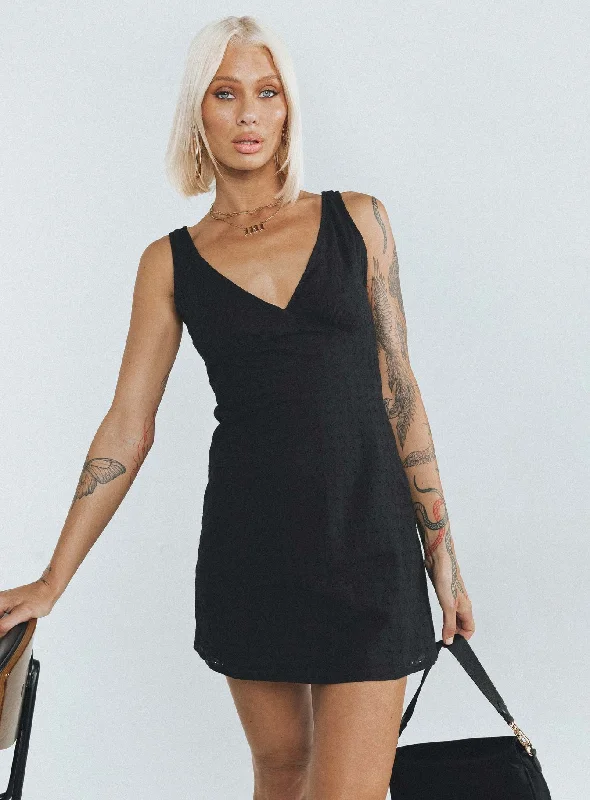 Weekend Special Nellie Mini Dress Black Anglaise