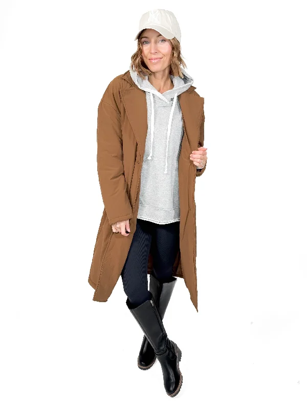 Amazing Deals MONO B Athabasca Insulated Puffer Overcoat- COCOA DUST -FINAL SALE