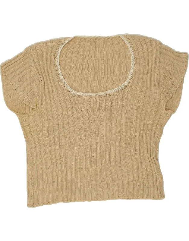 Exclusive Online Offer VINTAGE Womens Crop Boat Neck Jumper Sweater UK 12 Medium Beige Exclusive Online Offer VINTAGE Womens Crop Boat Neck Jumper Sweater UK 12 Medium Beige