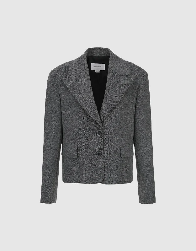 Inventory Reduction Peak Lapel Tailored Collar Blazer