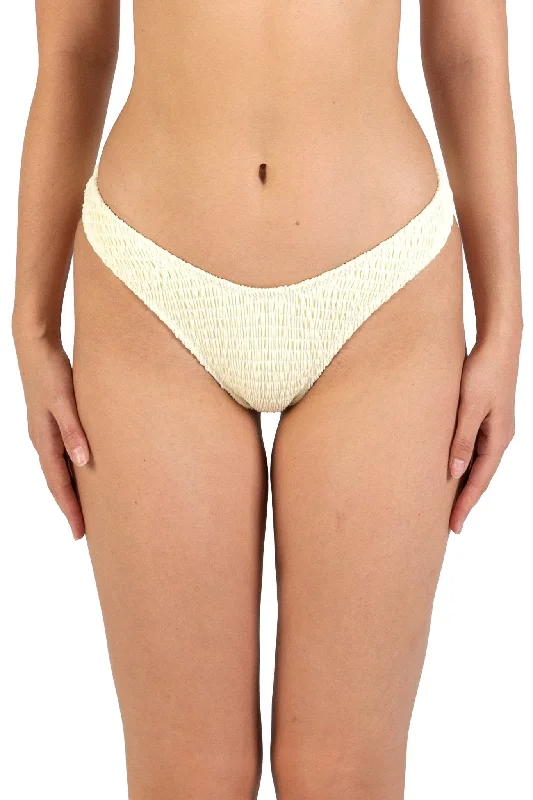 Price Drop Alert Cream White Pleat Underwire Bikinis Bottom