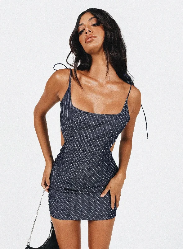 Get It Before It’s Gone Diez Mini Dress Denim Stripe