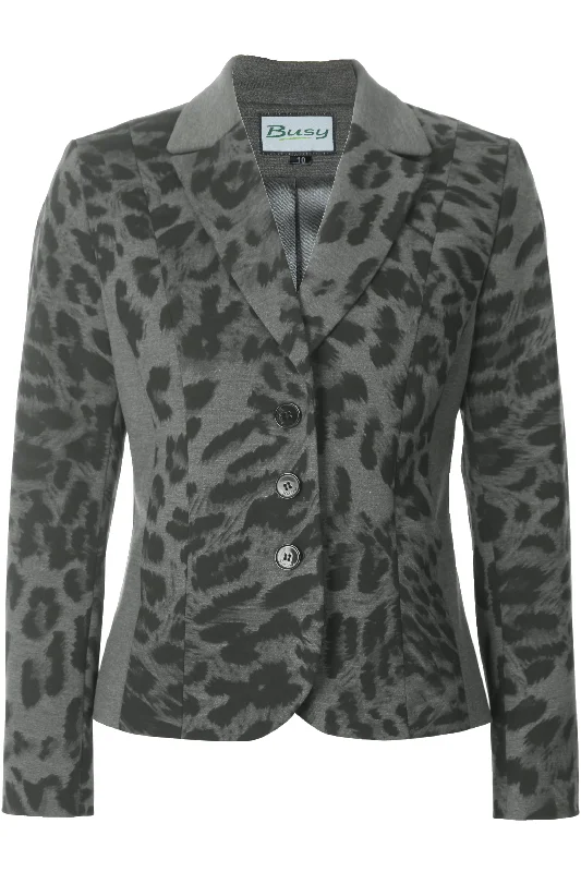 Exclusive Access Busy Clothing Women Grey and Black Pattern Jacket