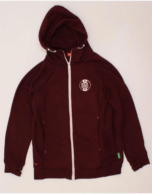 Epic Deals KICKERS Womens Zip Hoodie Sweater UK 10 Small Maroon