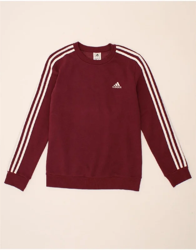 Can't Miss ADIDAS Womens Sweatshirt Jumper UK 8/10 Small Burgundy Cotton