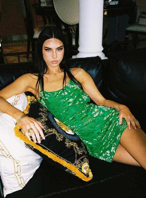 Low Prices Burn Out Velvet Mini Dress Green