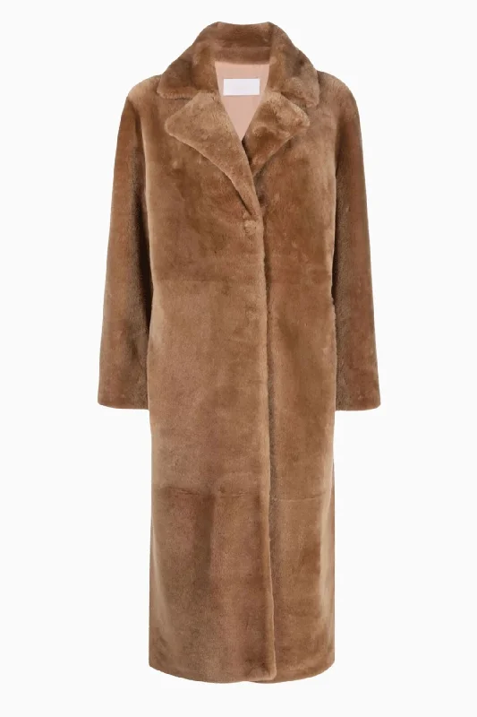 New Markdowns Yves Salomon Long Merino Coat - Brown