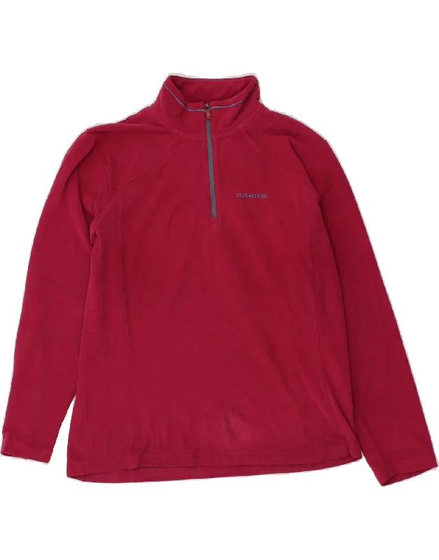 Huge Savings CRAGHOPPERS Womens Zip Neck Fleece Jumper UK 10 Small Pink Polyester
