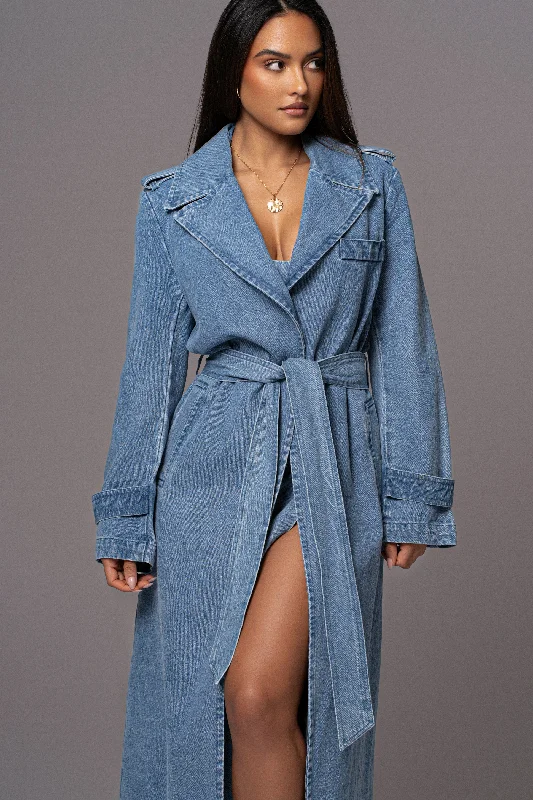 Online Specials Medium Wash Savannah Belted Denim Coat
