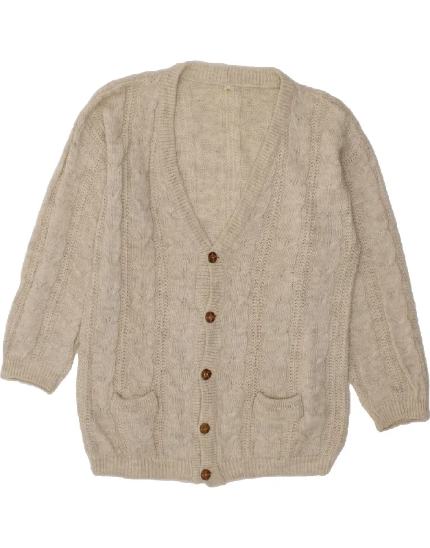 Low Prices VINTAGE Womens Cardigan Sweater UK 18 XL Grey Wool