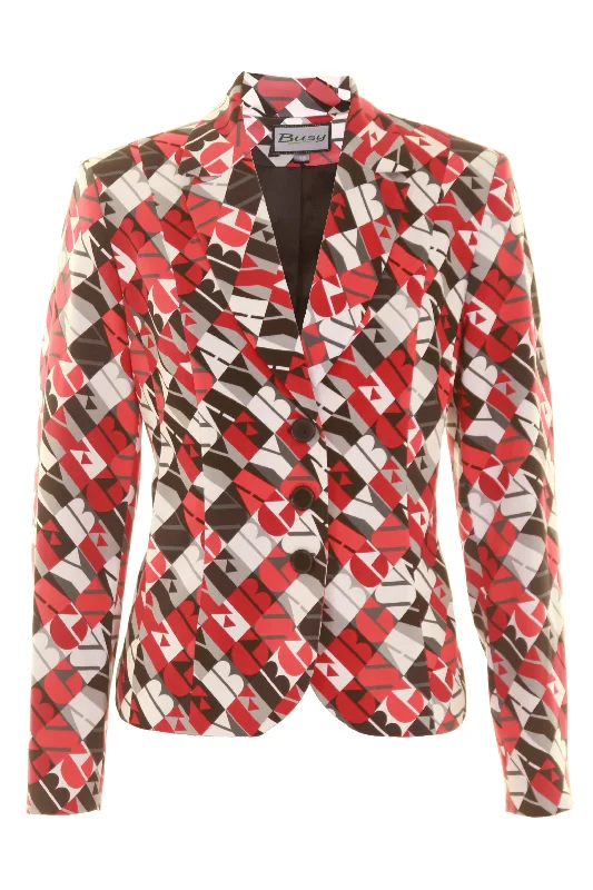 Fantastic Deals Busy Clothing Women Red and Black Summer Pattern Jacket