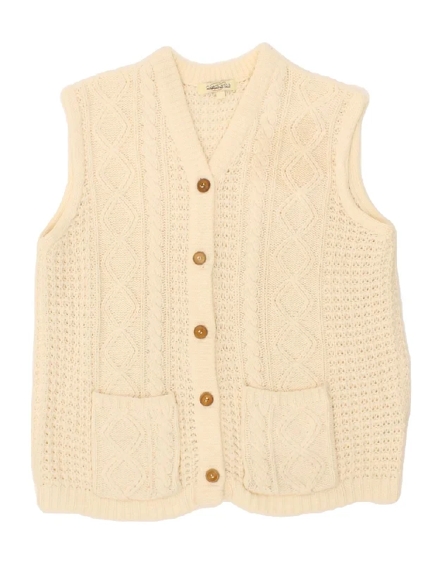 Big Discounts CLASSICS Womens Sleeveless Cardigan Sweater UK 20/22 2XL Off White Acrylic