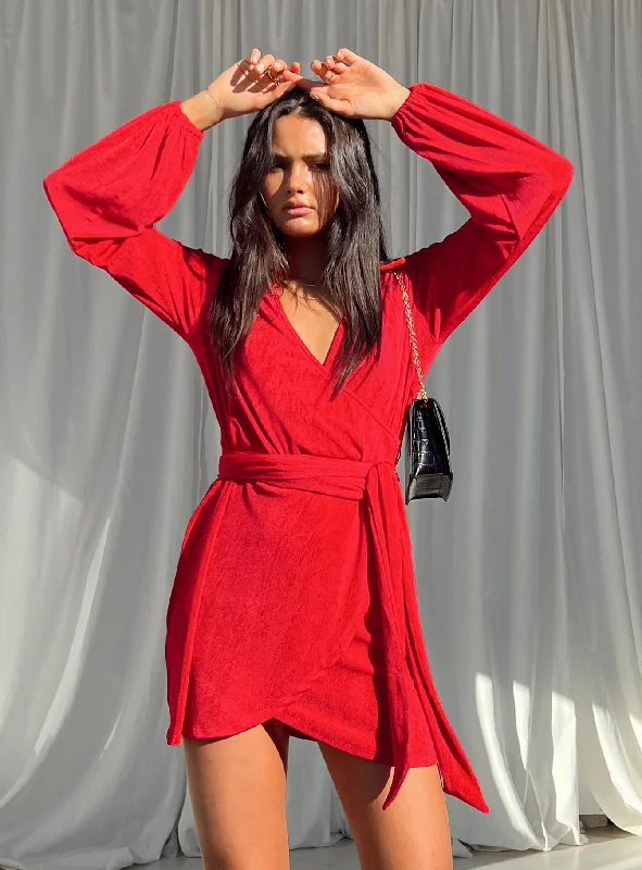 Great Deals Party Time Mini Dress Red
